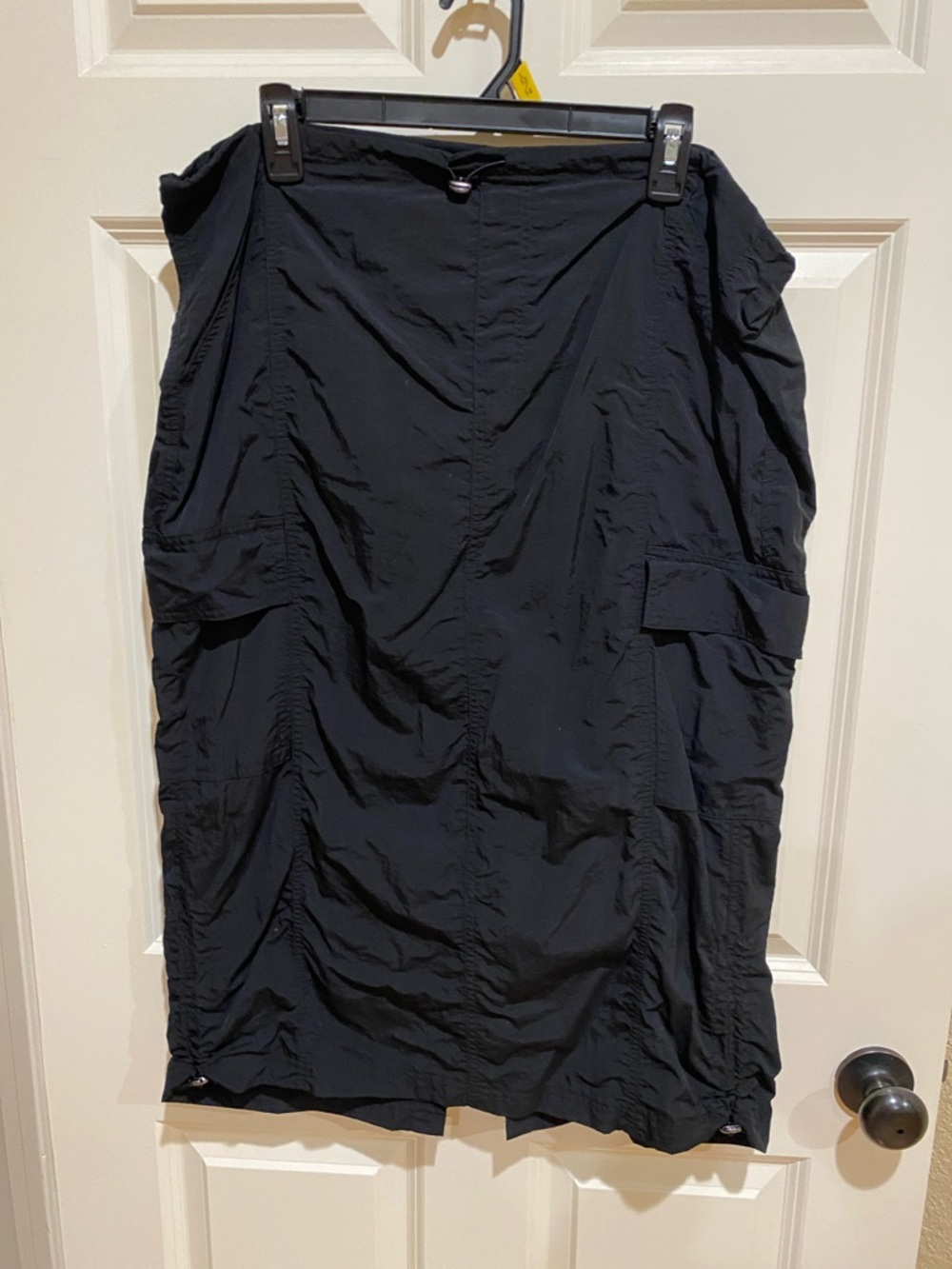 No Boundaries Black Midi Utility Skirt with Side Flap Pockets